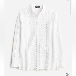 J Crew Garçon Classic Shirt in eyelet linen 2